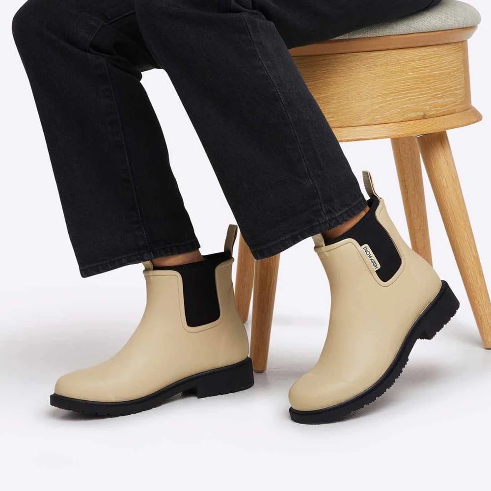 Merry People Bobbi Ankle Rain Boot - Stylish Tan Chelsea Rain Boots for Women